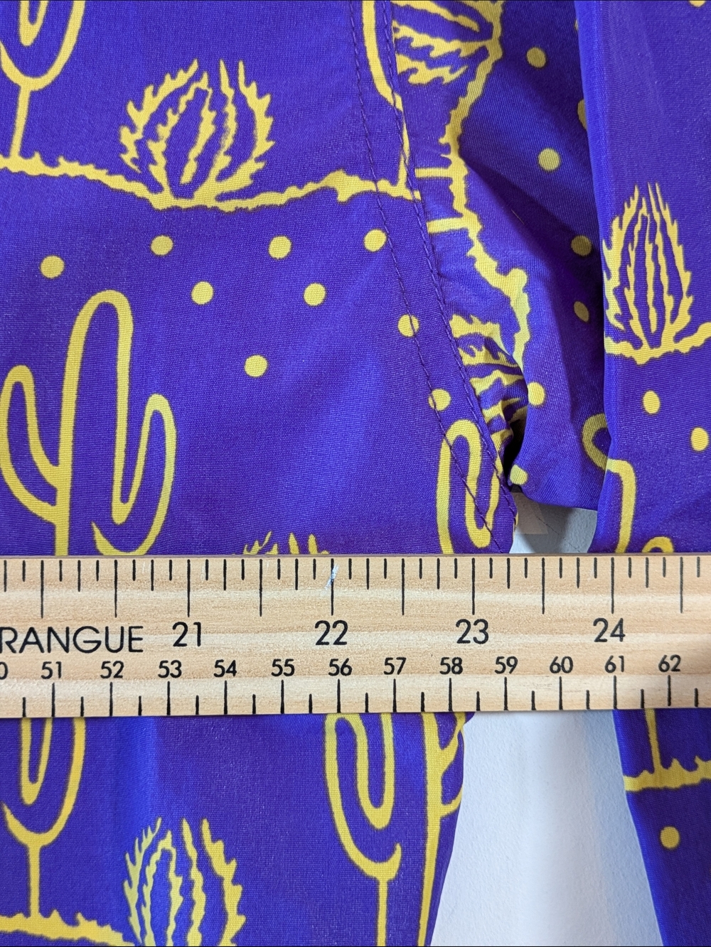 Vintage Sierra Designs Cactus Print Pullover Windbreaker Purple & Yellow Large - Picture 12 of 14